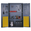 Steel Pegboard Cabinet, 48" W x 24" D x 78" H, Bin & Tool, Half Louvered/Pegboard Door, (64) Bins, (2) Shelves, 1000 lb. Capacity/Shelf, 14-Gauge