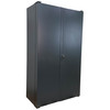 Steel Bin & Shelf Cabinet, Deep Door, 36" W x 24" D x 78" H, Half Bins, Half Louvered Doors, (54) Bins, (3) Interior Shelves (6) Door Shelves, 14-Gauge