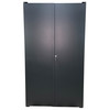 Steel Bin & Shelf Cabinet, Deep Door, 36" W x 24" D x 78" H, Half Bins, Half Louvered Doors, (54) Bins, (3) Interior Shelves (6) Door Shelves, 14-Gauge