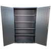 Steel Bin & Shelf Cabinet, 48" W x 24" D x 78" H, Shelf Only, Louvered Door, (4) Shelves, 14-Gauge