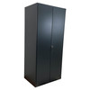 Steel Bin & Shelf Cabinet, 48" W x 24" D x 78" H, Shelf Only, Louvered Door, (4) Shelves, 14-Gauge