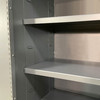 Steel Bin & Shelf Cabinet, 48" W x 24" D x 78" H, Shelf Only, Louvered Door, (4) Shelves, 14-Gauge