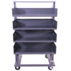 Steel Double-Sided Heavy Duty A-Frame Cart, 38"L x 30" W x 63" H, (8) Large Trays, 2500 lb. Capacity