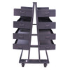 Steel Double-Sided Heavy Duty A-Frame Cart, 38"L x 30" W x 63" H, (8) Large Trays with Lip, 2500 lb. Capacity
