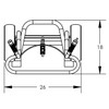 2-Wheel Drum Hand Truck, Aluminum, (2) Pneumatic Wheels, Hand Brake, 1000 lb. Capacity, Chime Hook for Fiber Drums