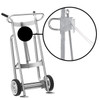 2-Wheel Drum Hand Truck, Aluminum, (2) Solid Rubber Wheels, Hand Brake, 1000 lb. Capacity, Chime Hook w/ Security Cable for Drums