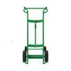 Steel 4-Wheel Drum Hand Truck, Steel, (2) Pneumatic Wheels, (2) Rear Poly, Hand Brake, 1000 lb. Capacity, Standard Chime Hook for Drums