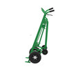 Steel 4-Wheel Drum Hand Truck, Steel, (2) Pneumatic Wheels, (2) Rear Poly, Hand Brake, 1000 lb. Capacity, Standard Chime Hook for Drums