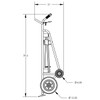 Steel 4-Wheel Drum Hand Truck, Steel, (2) Pneumatic Wheels, (2) Rear Poly, Hand Brake, 1000 lb. Capacity, Chime Hook for Fiber Drums