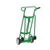Steel 4-Wheel Drum Hand Truck, Steel, (2) Solid Rubber Wheels, (2) Rear Poly, Hand Brake, 1000 lb. Capacity, Standard Chime Hook for Drums