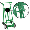 Steel 4-Wheel Drum Hand Truck, Steel, (2) Solid Rubber Wheels, (2) Rear Poly, Hand Brake, 1000 lb. Capacity, Chime Hook w/ Security Cable for Drums
