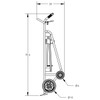 Steel 4-Wheel Drum Hand Truck, Steel, (2) Solid Rubber Wheels, (2) Rear Poly, Hand Brake, 1000 lb. Capacity, Chime Hook w/ Security Cable for Drums