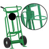 Steel 2-Wheel Drum Hand Truck, Steel, (2) Pneumatic Wheels, Hand Brake, 1000 lb. Capacity, Chime Hook for Plastic Drums