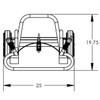 Steel 2-Wheel Drum Hand Truck, Steel, (2) Solid Rubber Wheels, Hand Brake, 1000 lb. Capacity, Chime Hook for Fiber Drums