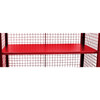 Steel Cage Cart, Stock Picking, 3-Sided, (2) Adjustable Shelves, 57"L x 30" W x 68" H, 1600 lb. Capacity, Red