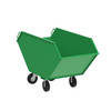 Steel Chip Truck, 17 cubic ft, 4-Wheel, 66"L x 36" W x 39" H, 2000 lb Capacity