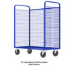 Steel Cage Cart, Stock Picking, 3-Sided, (1) Adjustable Shelf, 57"L x 30" W x 68" H, 1600 lb. Capacity, Blue Steel Cage Cart, Stock Picking, 3-Sided, (1) Adjustable Shelf, 57"L x 30" W x 68" H, 1600 lb. Capacity, Blue
