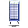 Steel Cage Cart, Stock Picking, 3-Sided, (1) Adjustable Shelf, 57"L x 30" W x 68" H, 1600 lb. Capacity, Blue Steel Cage Cart, Stock Picking, 3-Sided, (1) Adjustable Shelf, 57"L x 30" W x 68" H, 1600 lb. Capacity, Blue