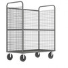 Steel Cage Cart, Stock Picking, 3-Sided, (1) Adjustable Shelf, 57"L x 30" W x 68" H, 1600 lb. Capacity, Gray