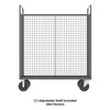 Steel Cage Cart, Stock Picking, 3-Sided, (1) Adjustable Shelf, 57"L x 30" W x 68" H, 1600 lb. Capacity, Gray