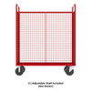 Steel Cage Cart, Stock Picking, 3-Sided, (1) Adjustable Shelf, 57"L x 30" W x 68" H, 1600 lb. Capacity, Red Steel Cage Cart, Stock Picking, 3-Sided, (1) Adjustable Shelf, 57"L x 30" W x 68" H, 1600 lb. Capacity, Red