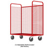 Steel Cage Cart, Stock Picking, 3-Sided, (1) Adjustable Shelf, 57"L x 30" W x 68" H, 1600 lb. Capacity, Red Steel Cage Cart, Stock Picking, 3-Sided, (1) Adjustable Shelf, 57"L x 30" W x 68" H, 1600 lb. Capacity, Red