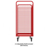 Steel Cage Cart, Stock Picking, 3-Sided, (1) Adjustable Shelf, 57"L x 30" W x 68" H, 1600 lb. Capacity, Red Steel Cage Cart, Stock Picking, 3-Sided, (1) Adjustable Shelf, 57"L x 30" W x 68" H, 1600 lb. Capacity, Red