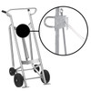 4-Wheel Drum Hand Truck, Aluminum, (2) Rubber Wheels, (2) Rear Poly, 1000 lb. Capacity, Chime Hook w/ Security Cable for Drums