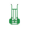 Steel 4-Wheel Pallet Hand Truck, Steel, (2) Pneumatic (2) Rear Rubber Swivel Wheels, 1000 lb. Capacity, Spring-Loaded Pallet Forks