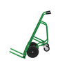 Steel 4-Wheel Pallet Hand Truck, Steel, (2) Pneumatic (2) Rear Rubber Swivel Wheels, 1000 lb. Capacity, Spring-Loaded Pallet Forks