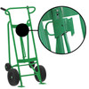 Steel 4-Wheel Drum Hand Truck, Steel, (2) Pneumatic Wheels, (2) Rear Poly, 1000 lb. Capacity, Chime Hook for Fiber Drums