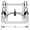 Steel 4-Wheel Drum Hand Truck, Steel, (2) Rubber Wheels, (2) Rear Poly, 1000 lb. Capacity, Chime Hook w/ Security Cable for Drums