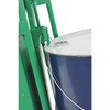 Steel 4-Wheel Drum Hand Truck, Steel, (2) Solid Rubber Wheels, (2) Rear Poly, 1000 lb. Capacity, Chime Hook w/ Security Cable for Drums