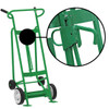 Steel 4-Wheel Drum Hand Truck, Steel, (2) Solid Rubber Wheels, (2) Rear Poly, 1000 lb. Capacity, Chime Hook for Drums w/ Locking Cover