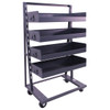 Steel Single-Sided Heavy Duty A-Frame Cart, 38"L x 25" W x 63" H, (4) Large Trays with Lip, 2500 lb. Capacity Steel Single-Sided Heavy Duty A-Frame Cart, 38"L x 25" W x 63" H, (4) Large Trays with Lip, 2500 lb. Capacity