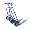 Steel HVAC Hand Truck, Steel, (4) Pneumatic Wheels, 600 lb. Capacity, Blue, Spring-Loaded Forks