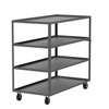 Steel 4-Shelf 12 Gauge Utility Cart, 60"L x 30" W x 56" H, 3600 lb. Capacity, (4) Non-Marking Phenolic Casters, Gray