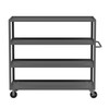 Steel 4-Shelf 12 Gauge Utility Cart, 60"L x 30" W x 56" H, 3600 lb. Capacity, (4) Non-Marking Phenolic Casters, Gray