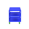 Steel 3-Shelf 12 Gauge Utility Cart, Flat Top, 60"L x 30" W x 36" H, 2000 lb. Capacity, (4) Non-Marking Poly Casters, Blue