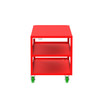 Steel 3-Shelf 12 Gauge Utility Cart, Flat Top, 60"L x 30" W x 36" H, 2000 lb. Capacity, (4) Non-Marking Poly Casters, Red