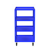Steel 4-Shelf 12 Gauge Utility Cart, 48"L x 30" W x 56" H, 3600 lb. Capacity, (4) Non-Marking Phenolic Casters, Blue