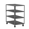Steel 4-Shelf 12 Gauge Utility Cart, 48"L x 30" W x 56" H, 3600 lb. Capacity, (4) Non-Marking Phenolic Casters, Gray Steel 4-Shelf 12 Gauge Utility Cart, 48"L x 30" W x 56" H, 3600 lb. Capacity, (4) Non-Marking Phenolic Casters, Gray