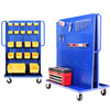 Steel A-Frame Bin & Tool Cart, 2-Sided (1) Louvered Panel (1) Pegboard Panel, 36"L x 30" W x 62" H, 1000 lb. Capacity, Blue