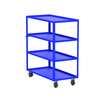 Steel 4-Shelf 12 Gauge Utility Cart, 48"L x 24" W x 56" H, 3600 lb. Capacity, (4) Non-Marking Phenolic Casters, Blue Steel 4-Shelf 12 Gauge Utility Cart, 48"L x 24" W x 56" H, 3600 lb. Capacity, (4) Non-Marking Phenolic Casters, Blue