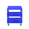 Valley Craft Steel 3-Shelf 12 Gauge Utility Cart, Flat Top, 48"L x 30" W x 36" H, 2000 lb. Capacity, (4) Non-Marking Poly Casters, Blue 
