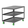 Valley Craft Steel 3-Shelf 12 Gauge Utility Cart, Flat Top, 48"L x 30" W x 36" H, 2000 lb. Capacity, (4) Non-Marking Poly Casters, Gray 