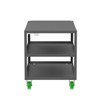 Valley Craft Steel 3-Shelf 12 Gauge Utility Cart, Flat Top, 48"L x 30" W x 36" H, 2000 lb. Capacity, (4) Non-Marking Poly Casters, Gray 