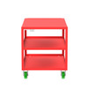Valley Craft Steel 3-Shelf 12 Gauge Utility Cart, Flat Top, 48"L x 30" W x 36" H, 2000 lb. Capacity, (4) Non-Marking Poly Casters, Red 
