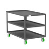 Valley Craft Steel 3-Shelf 12 Gauge Utility Cart, 48"L x 30" W x 36" H, 2000 lb. Capacity, (4) Non-Marking Poly Casters, Gray 