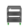 Valley Craft Steel 3-Shelf 12 Gauge Utility Cart, 48"L x 30" W x 36" H, 2000 lb. Capacity, (4) Non-Marking Poly Casters, Gray 